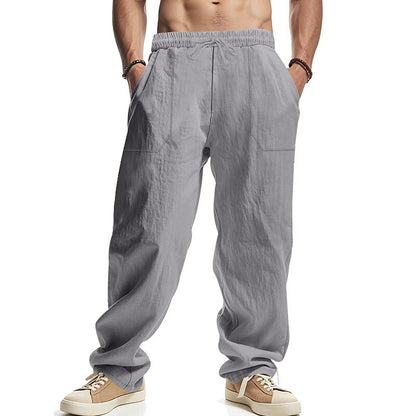Classic Linen Straight-Leg Pants