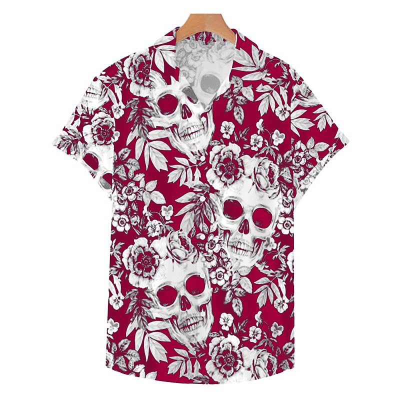 Camisa hawaiana de verano con calaveras