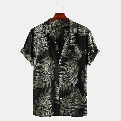 Palm Leaf Tropical Camp Collar Shirt