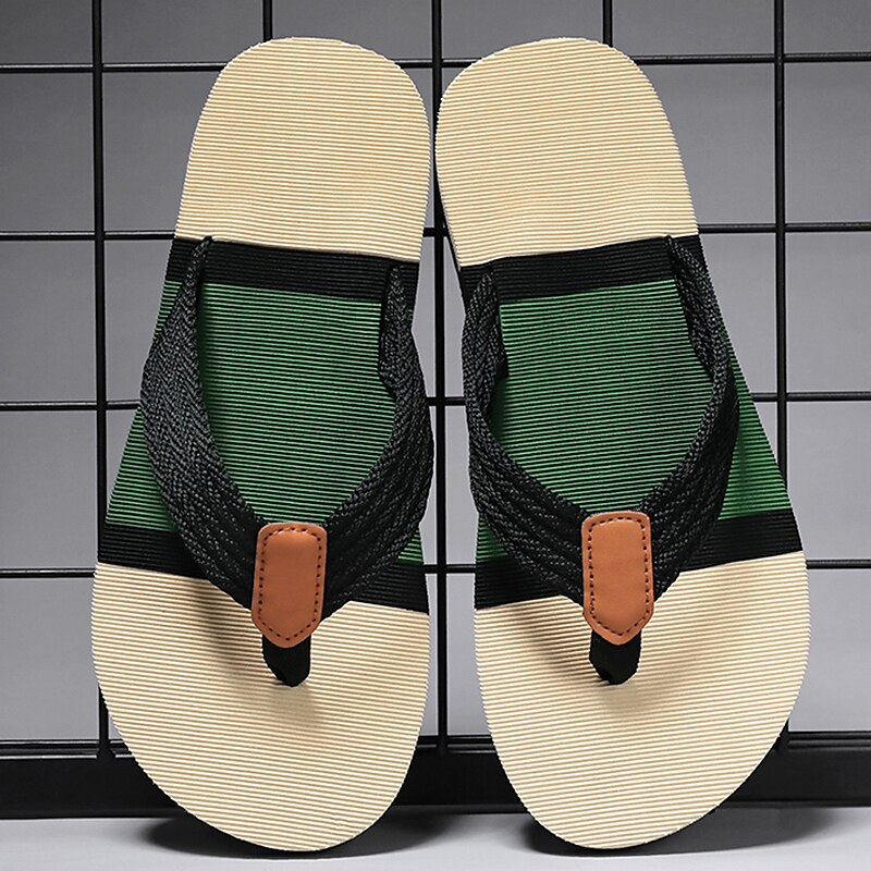 Colorblocked Mesh Strap Flip Flops
