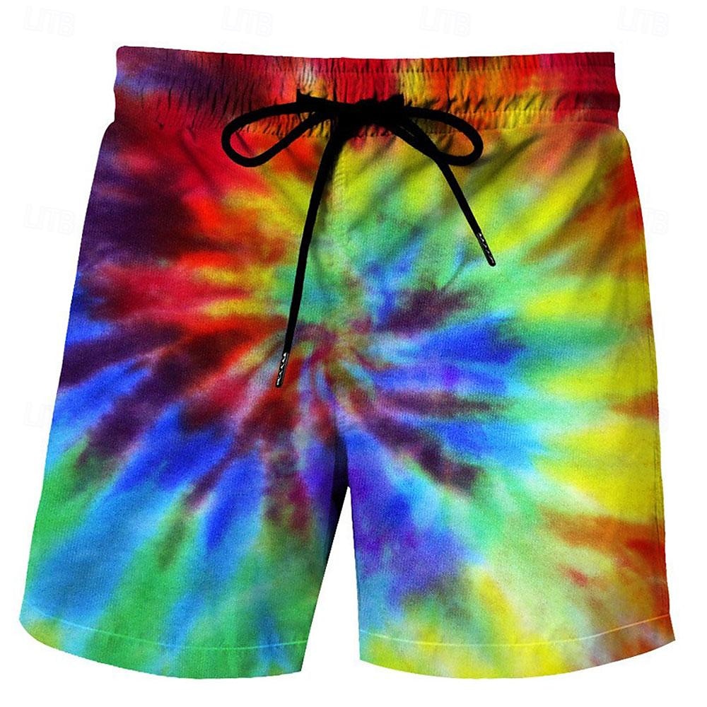 Graphic Gradient Color Swimming Shorts