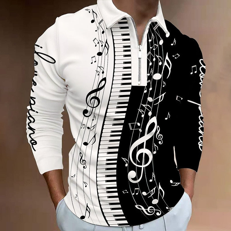 Music 3D Zip Polo