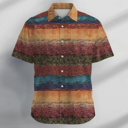 Geometric Pattern Color Block Shirt