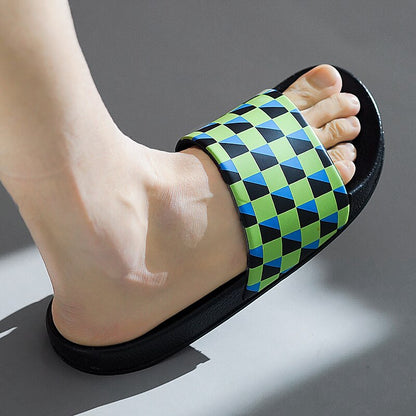Vibrant Geometric Slide Sandals