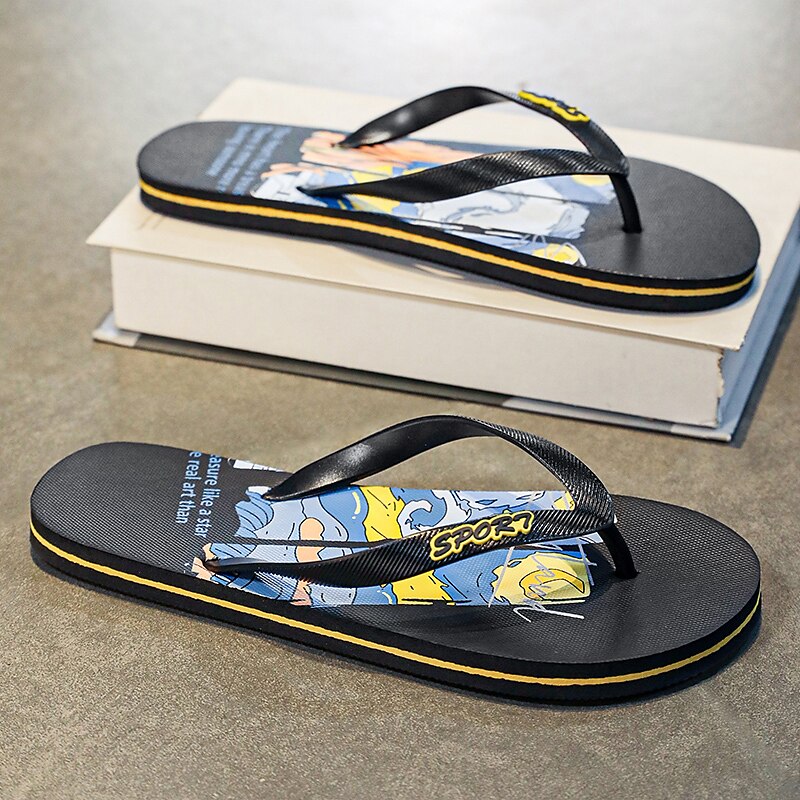 Artistic Flip-Flops – Blue & Yellow Print
