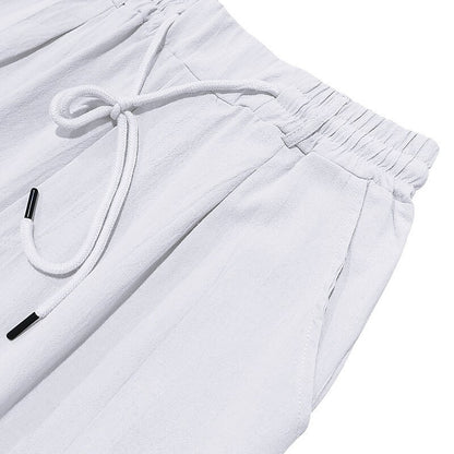 Beach Linen Elastic Waist Pants