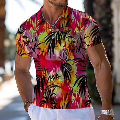 Palm Tree Hawaiian Polo Shirt