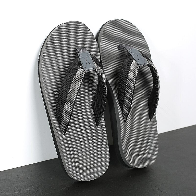 Red Flip-Flops with Black & Gold Stripes