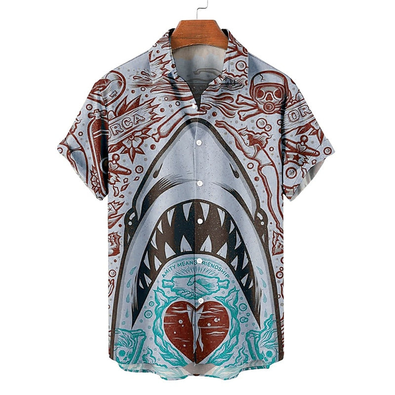 Summer Hawaiian Shark Tropical Shirt