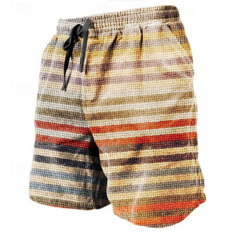 Graphic Color Block Stripe Shorts