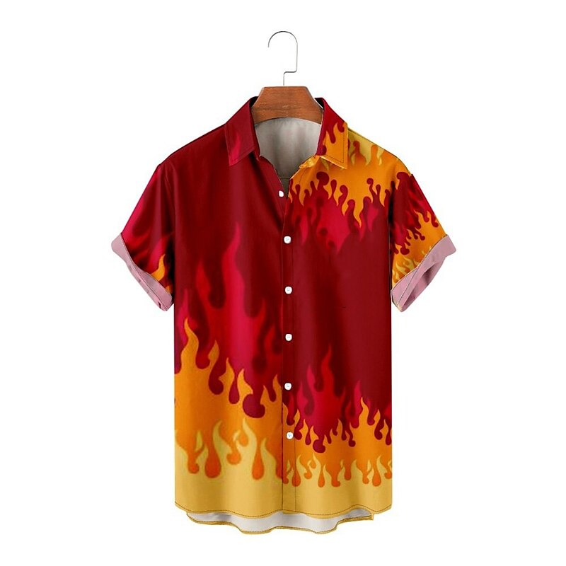 Abstract Daily Wear Flame Shirt