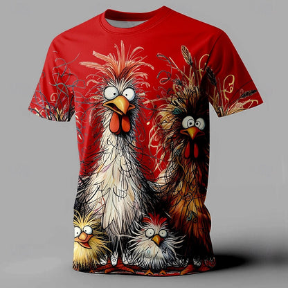 Funny Rooster Graphic T-Shirt