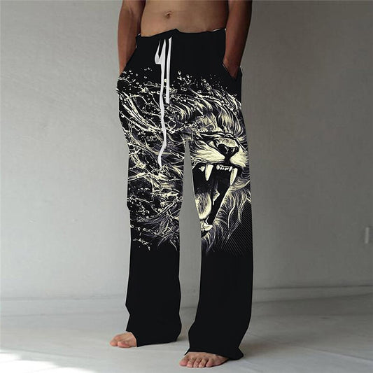 Lion 3D Printed Casual Pants