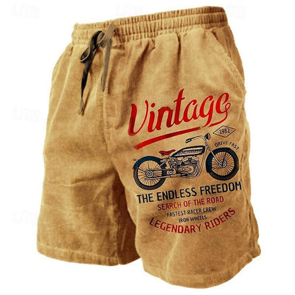 Graphic Letter Motorcycle Shorts