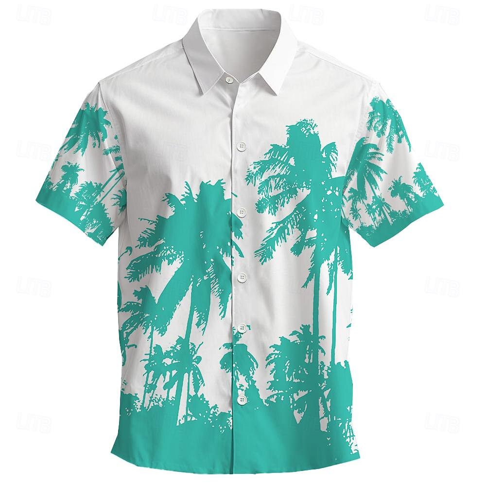 Camiseta con plantas tropicales, palmeras y cocoteros