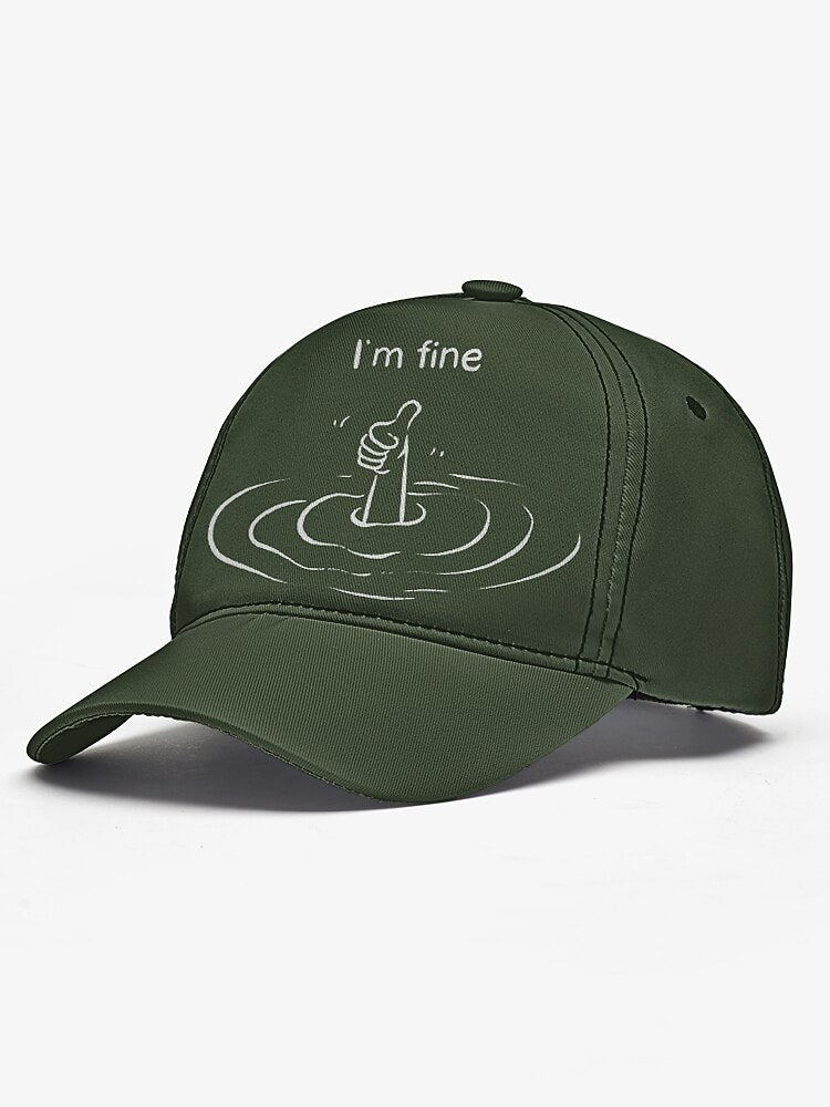 Navy 'I'm Fine' Snapback Cap