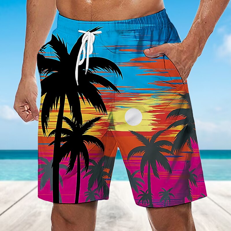 Coconut Tree Sunset Board Shorts