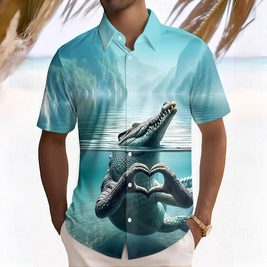 Funny Crocodile Print Shirt