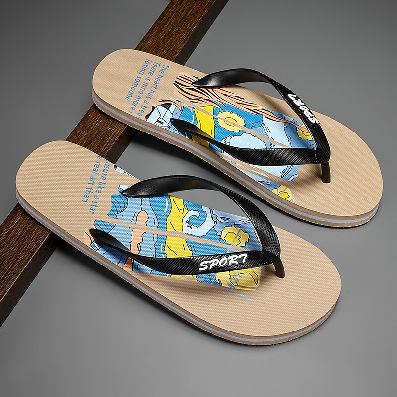 Artistic Flip-Flops – Blue & Yellow Print