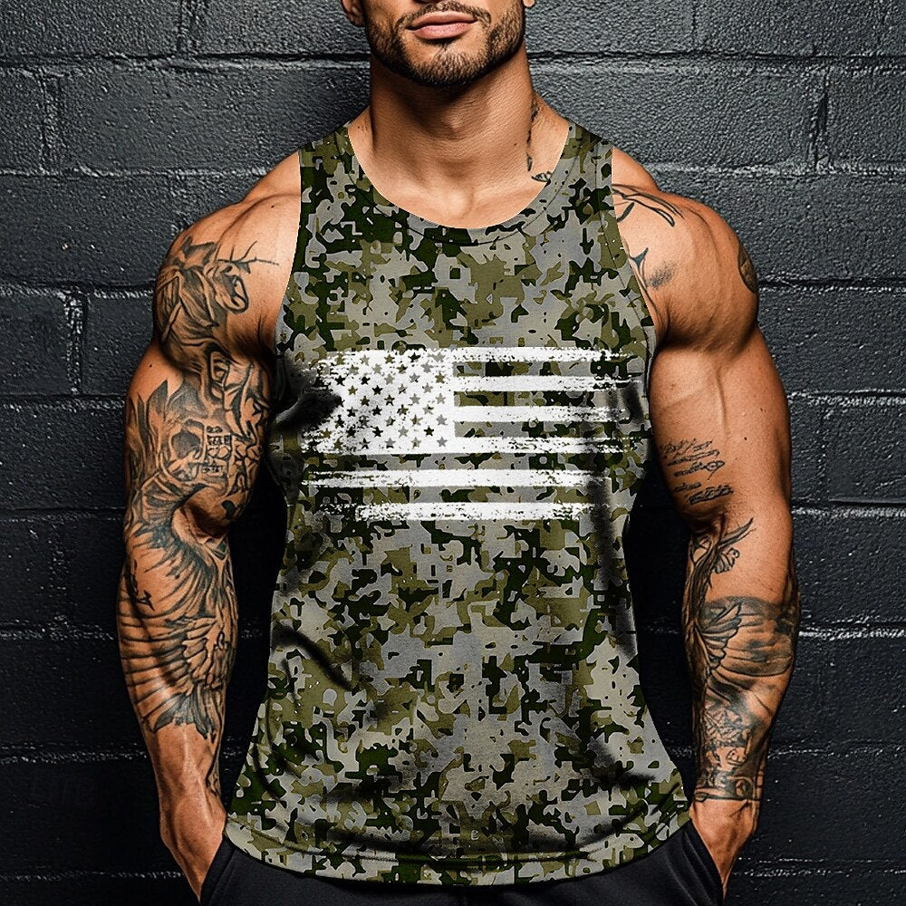 Patriotic Camo Sleeveless Top