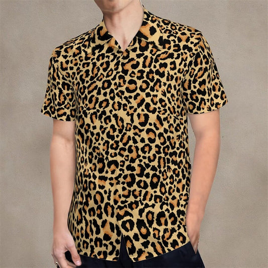 Retro 70s Disco Leopard Aloha Shirt