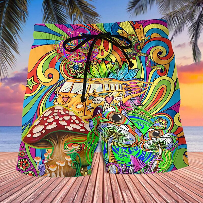 Graphic Prints Mushroom Swimming Shorts