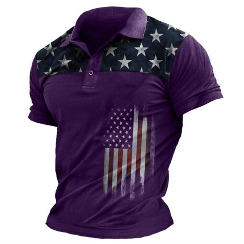 Patriotic Flag Polo Shirt