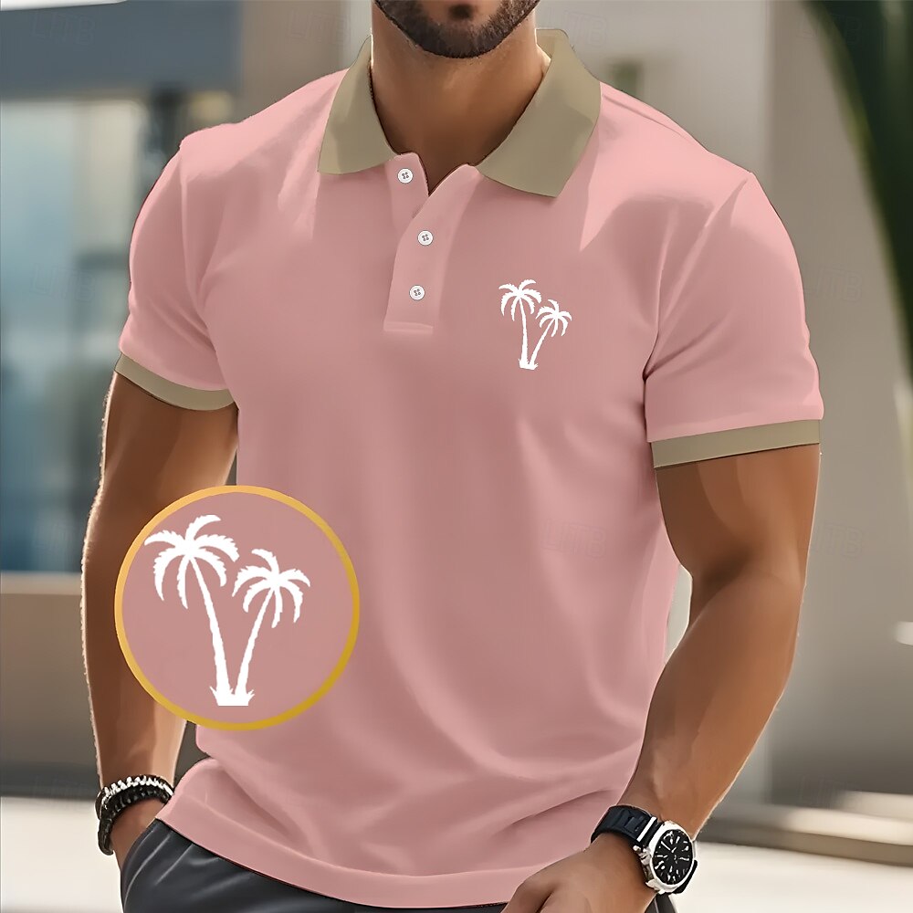 Tropical Palm Polo Shirt Resort Vacation