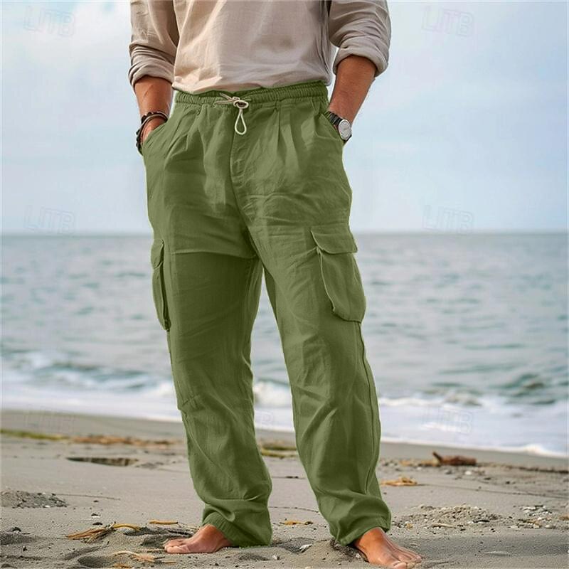 Multi-Pocket Cargo Drawstring Pants