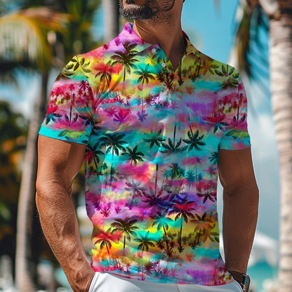 Palm Tree Hawaiian Polo Shirt