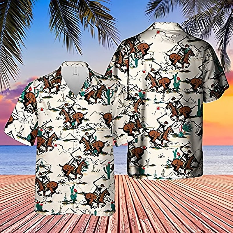 Kentucky Derby Cowboy Aloha Shirt