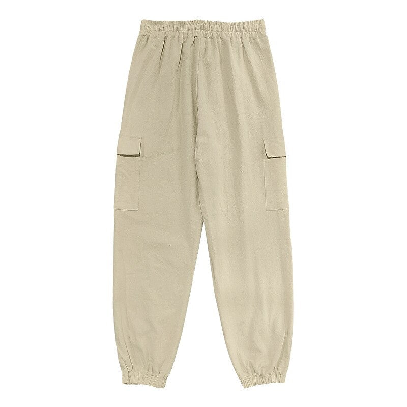 Linen Cargo Jogger Pants