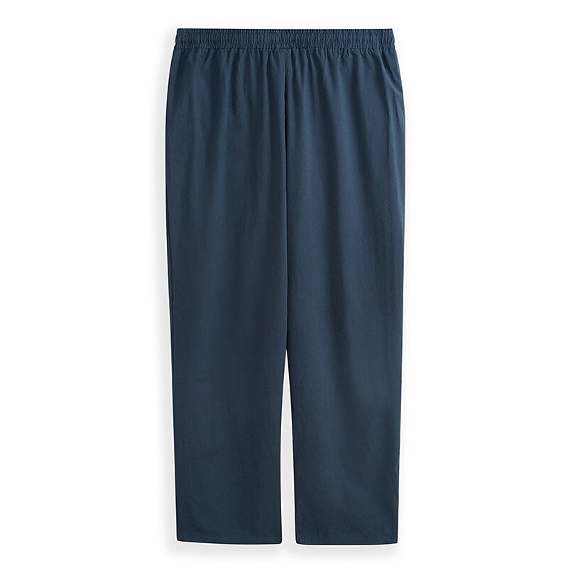 Linen Drawstring Straight-Leg Pants