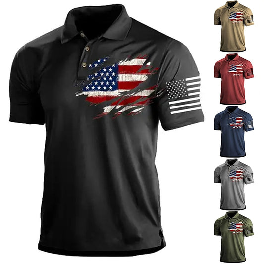 US Flag Veterans Polo Shirt