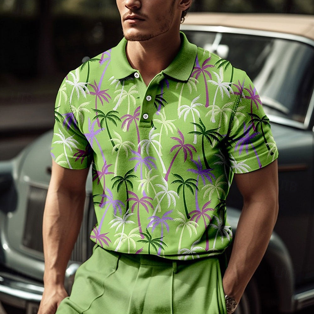 Palm Tree Hawaiian Polo