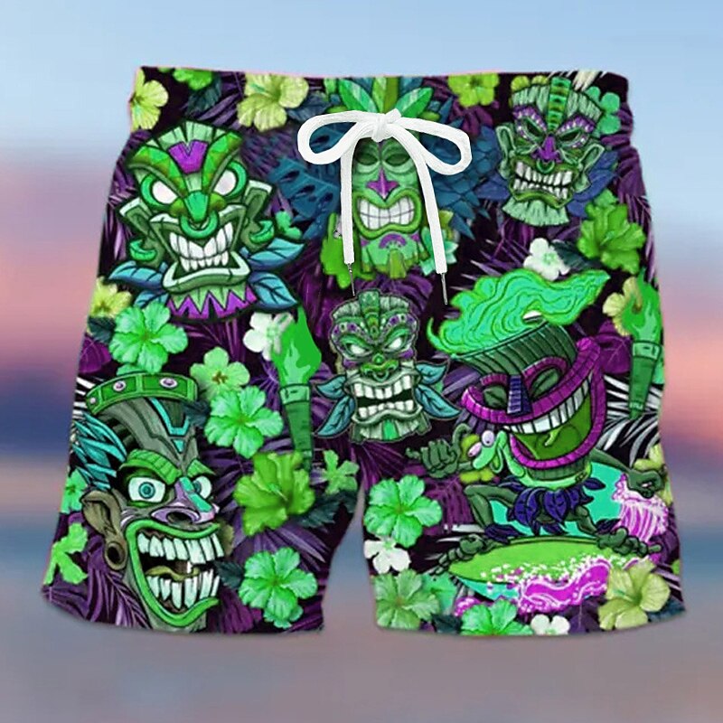 Mask Flower / Plants Swimming Trunks Board Shorts