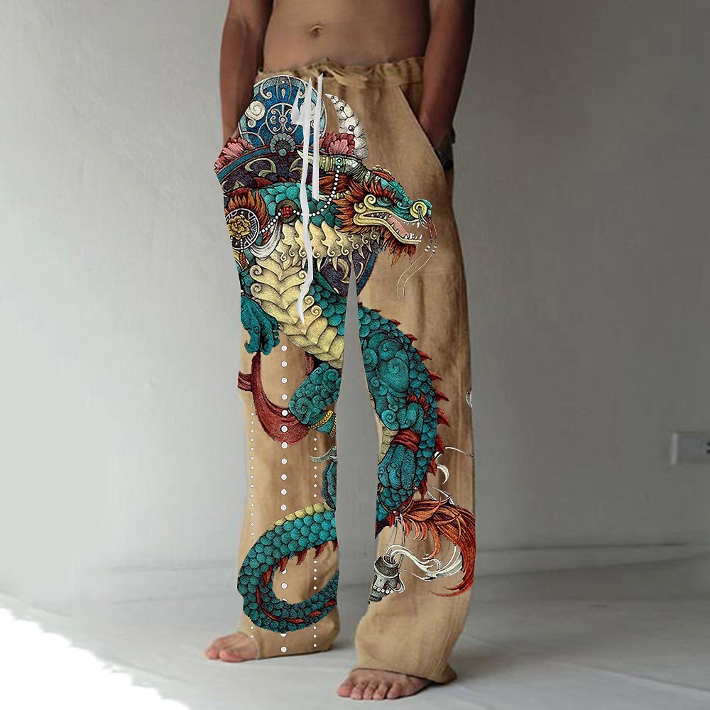 Dragon Abstract 3D Printed Casual Pants