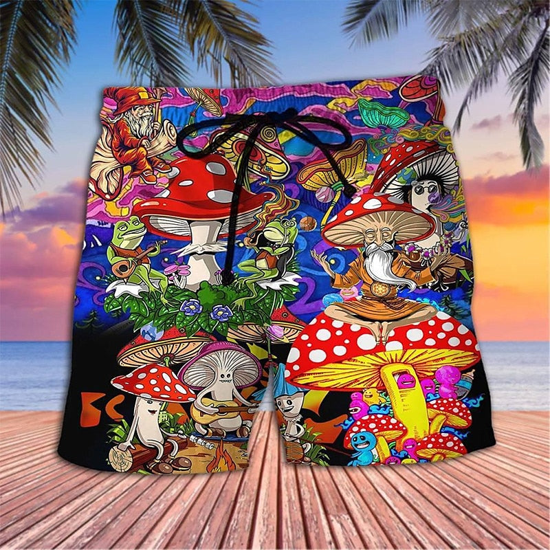 Graphic Prints Mushroom Swimming Shorts