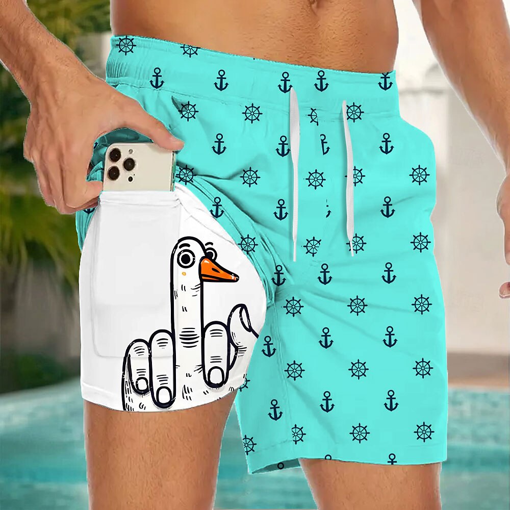 Anchor Funny Duck 2-in-1 Board Shorts