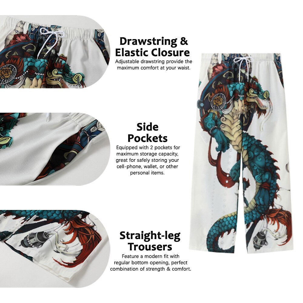 Dragon Abstract 3D Printed Casual Pants