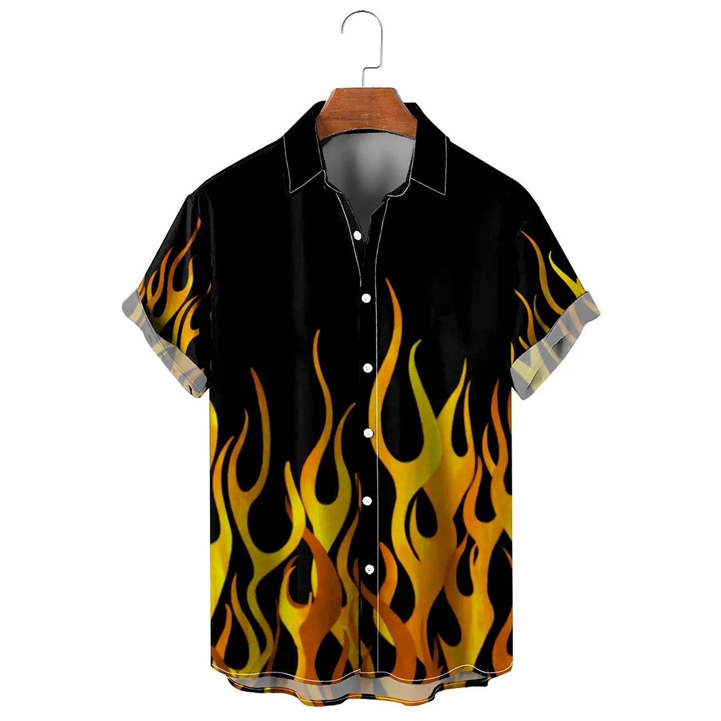 Abstract Graphic Flame Shirt