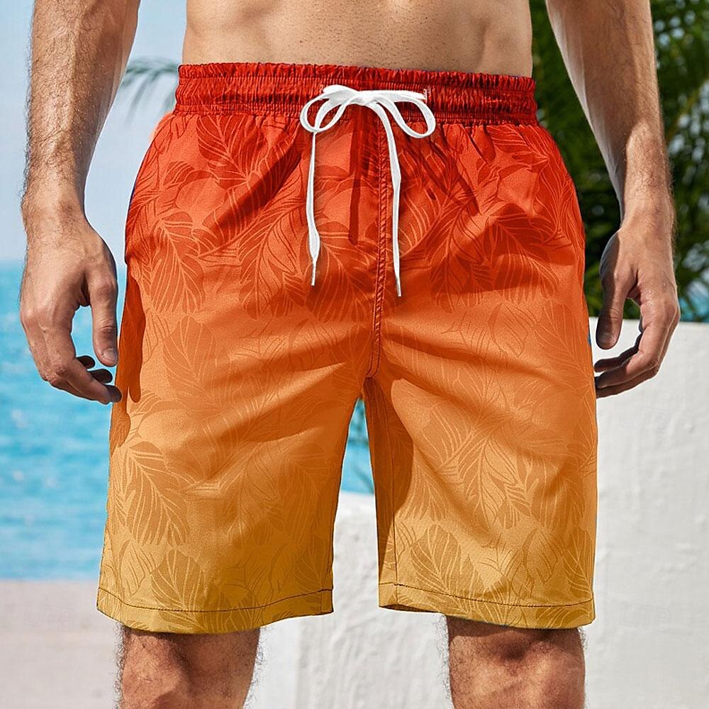 Gradient Graphic Prints Swimming Shorts