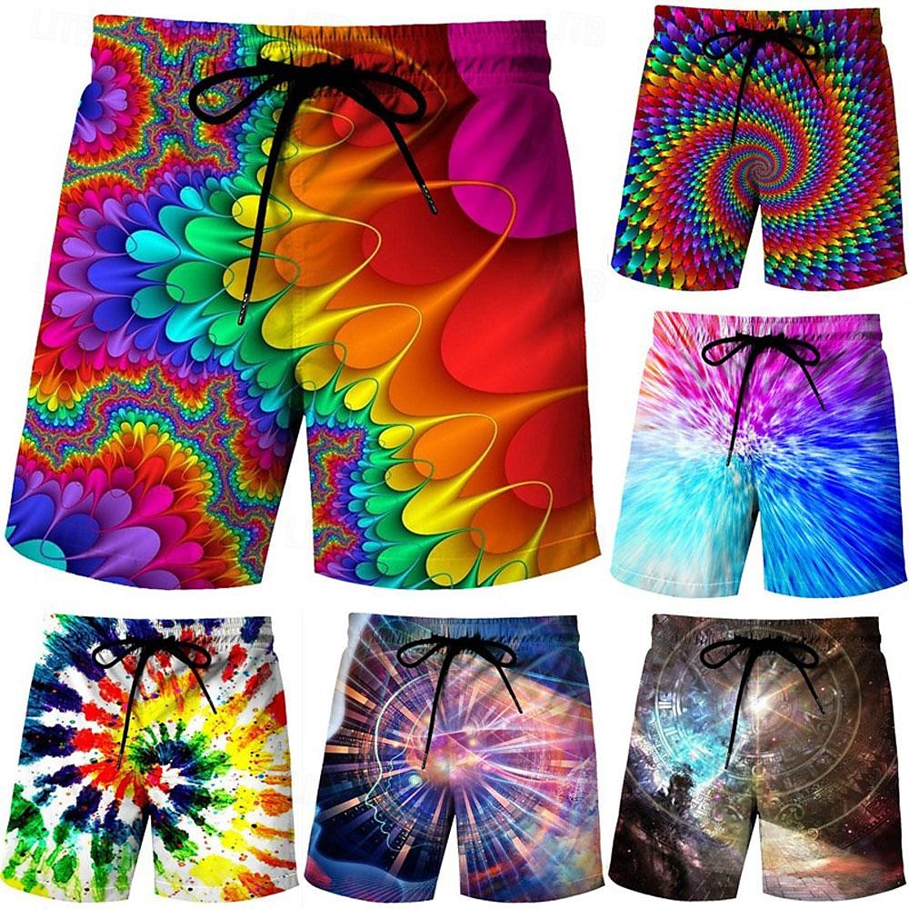 Graphic Gradient Color Swimming Shorts