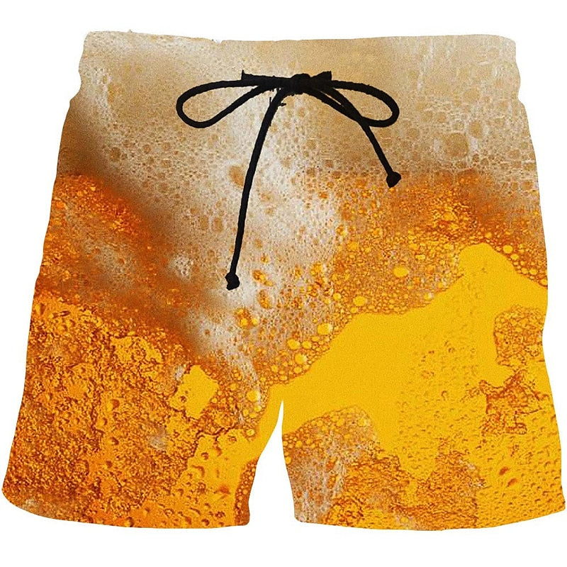 Graphic Prints Beer Swimming Trunks Board Shorts