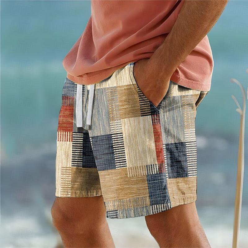 Color Block Patchwork Swimming Trunks Board Shorts