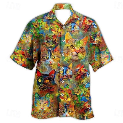 Camisa de peces tropicales Camisa hawaiana de verano Camisa Aloha Manga corta