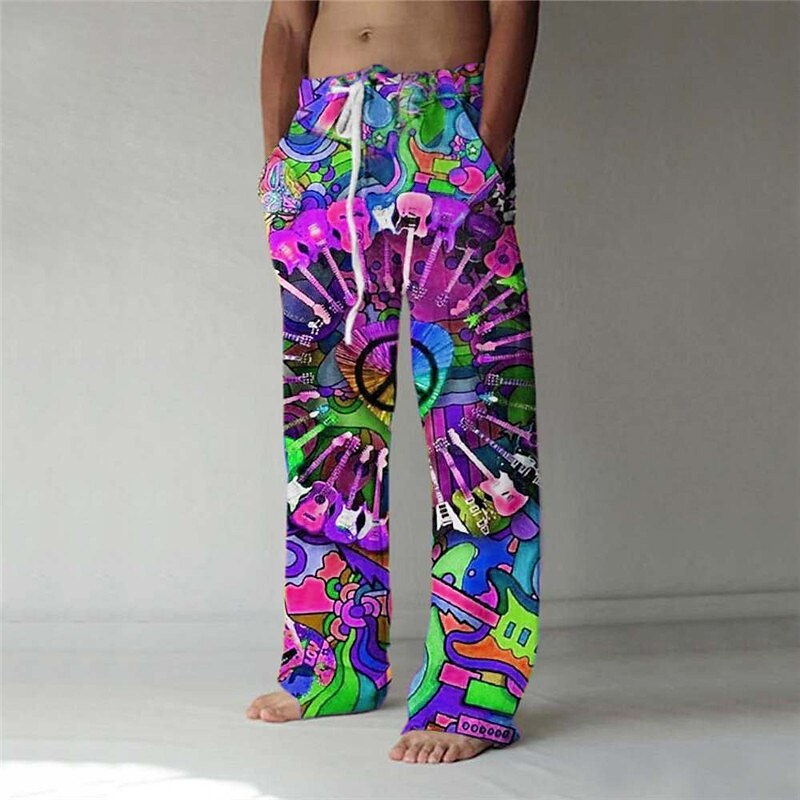 Trousers  Drawstring Summer Beach Pants