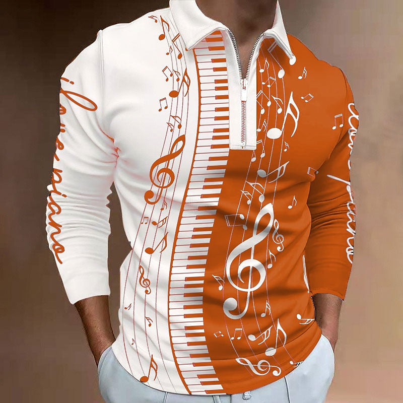 Music 3D Zip Polo