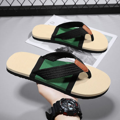 Colorblocked Mesh Strap Flip Flops