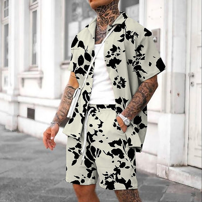 Splash Ink Print Shirt Set
